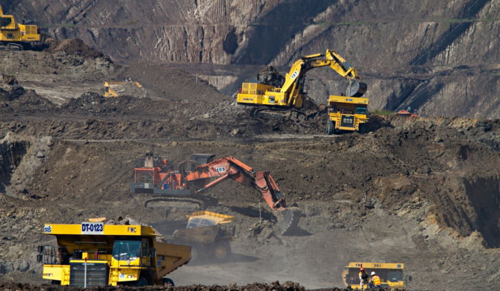 photography of excavators at mining area